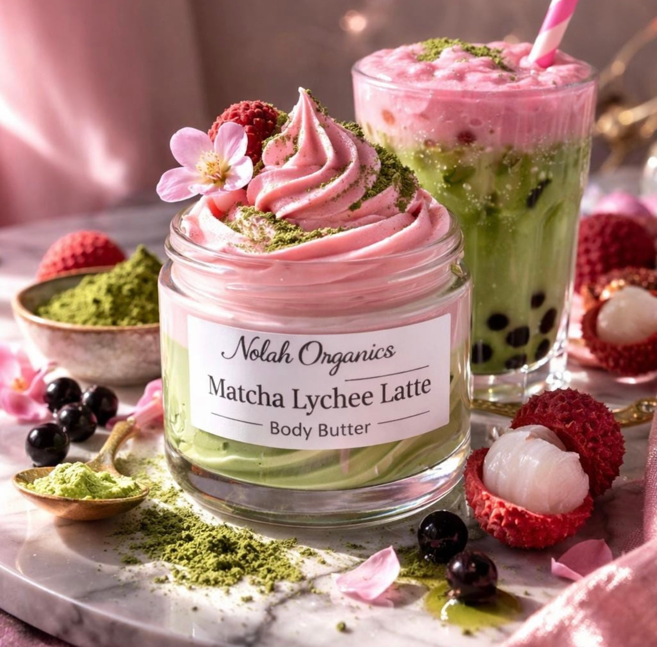 Matcha Lychee Latte Whipped Body Butter