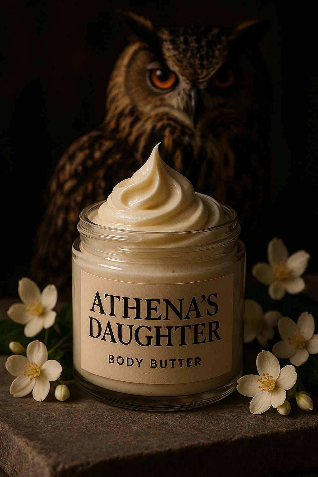 Shea body butter scented with vanilla jasmine tonka bean and patchouli