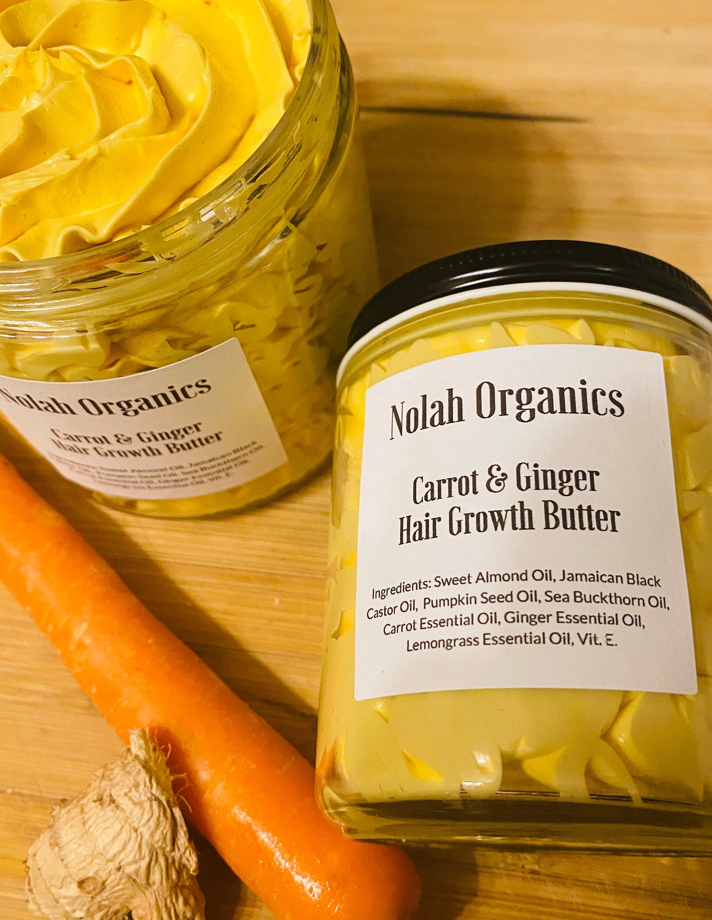 Carrot and Ginger Hair Growth Butter / Twist Butter/ Braid Butter/ Whipped Hair Butter/Hair Butter