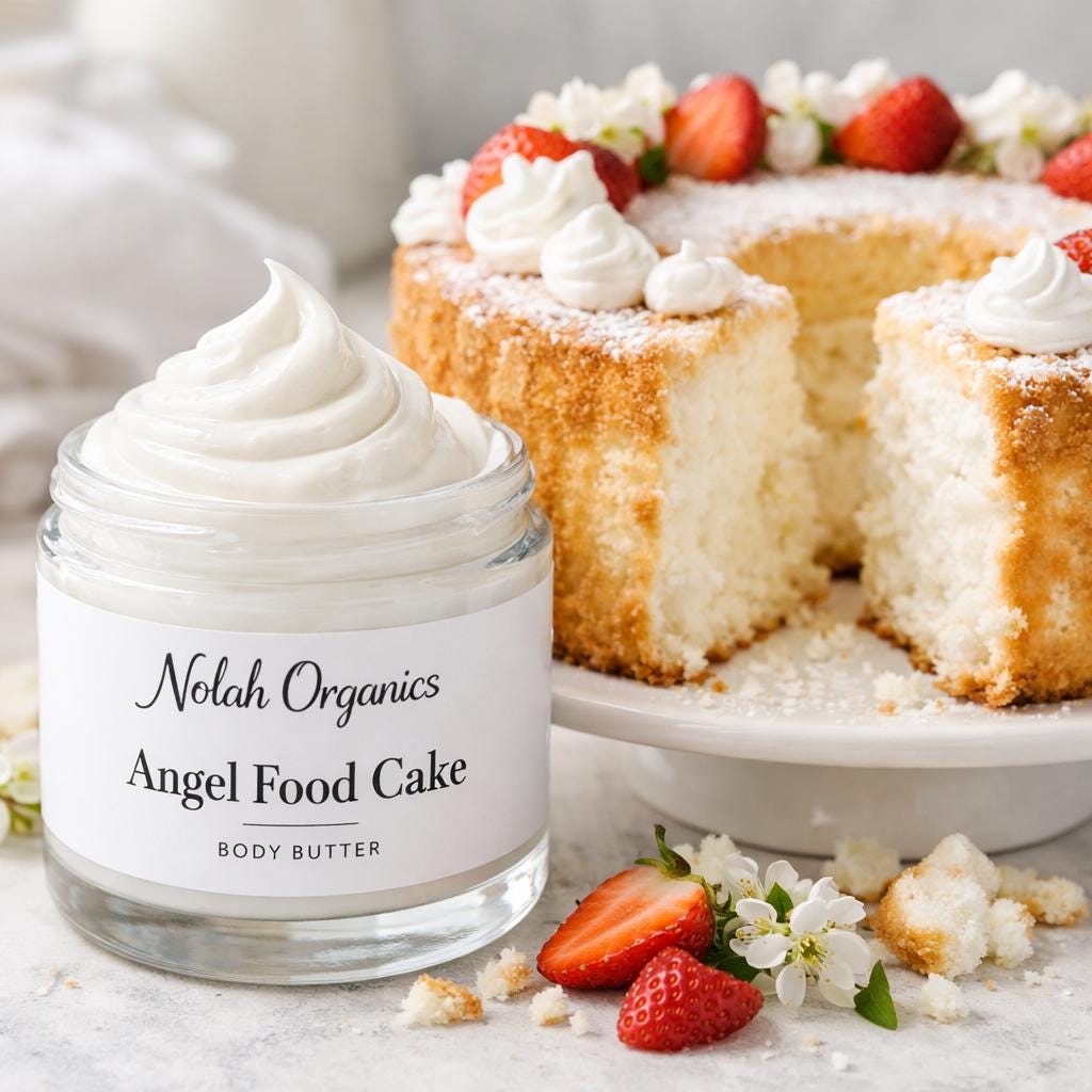 Angel Food Cake Body Butter | Whipped Body Butter for Dry Skin | Vanilla Cake Scent | Sweet Gourmand Body Moisturizer