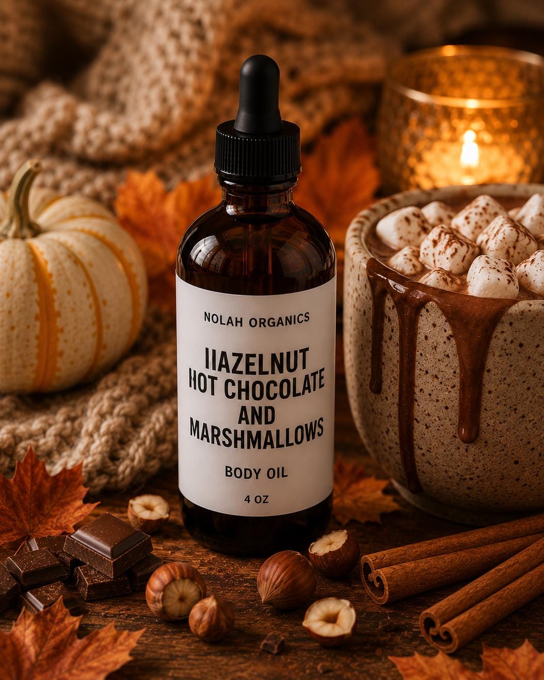 Hazelnut Hot Chocolate & Marshmallows Moisturizing Body Oil