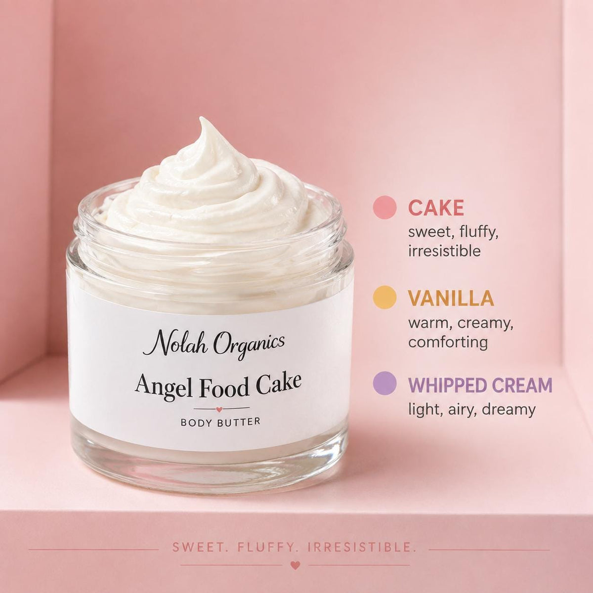 Angel Food Cake Body Butter | Whipped Body Butter for Dry Skin | Vanilla Cake Scent | Sweet Gourmand Body Moisturizer