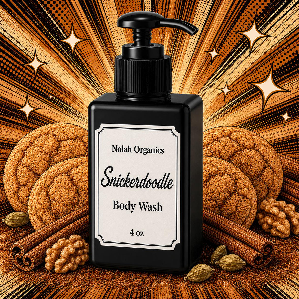 Snickerdoodle Body Wash – Honey & Sweet Almond Oil – Gourmand Bakery Scent – 4 oz