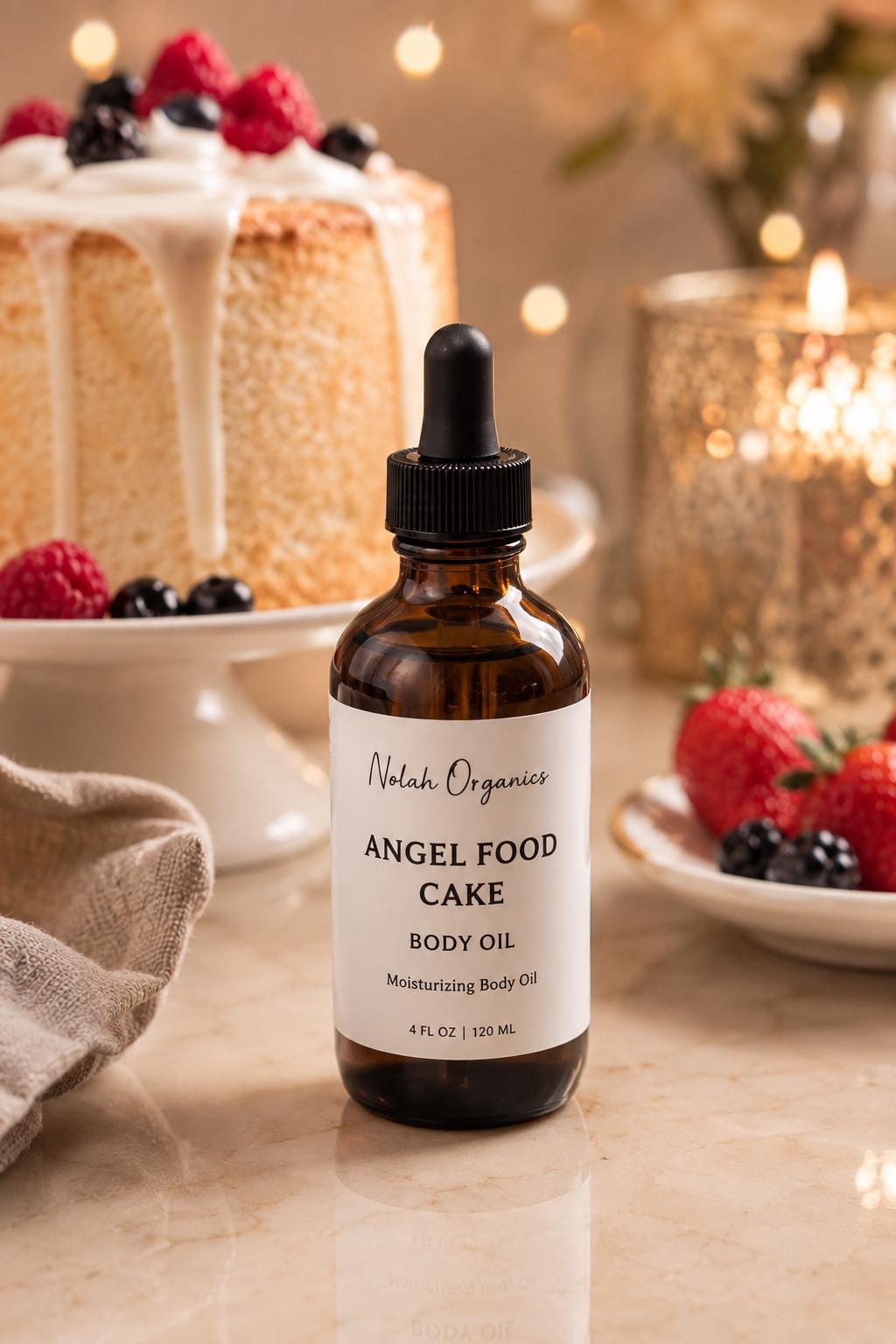 Angel Food Cake Body Oil | Vanilla Cake Scent | Sweet Gourmand Body Moisturizer